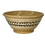 LG. YELLOW WARE BOWL W/ 'BARBED WIRE' BANDING