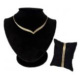 14 KT YELLOW, WHITE & PINK GOLD 7 1/4' BRACELET &