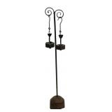 HAND WROUGHT BETTY LAMP STAND W/ PAIR OF BETTY