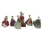 6 ROYAL DOULTON FIGURINES, LADY APRIL. AUTUMN
