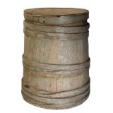 WOODEN STAVED LIDDED BUCKET IN ORIGINAL GRAY