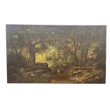 OIL / CANVAS  SGND F. WALLER 'THE WOODLAND STREAM'