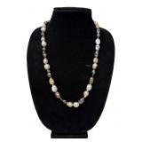 29' KNOTTED STRAND OF MULTI COLORED BAROQUE PEARLS