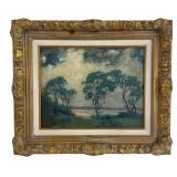 20THC. O/ BD SGND R. L. PALLISER, RIVER LANDSCAPE