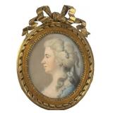 18THC. FRENCH PASTEL PORTRAIT OF A LADY IN PROFILE
