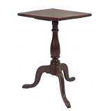 CHERRY SQUARE TOP CANDLESTAND WITH SNAKE LEGS