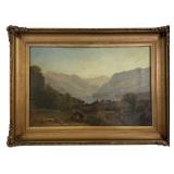 OIL /CANVAS 19THC. HUDSON RIVER SCHOOL LANDSCAPE