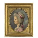 OIL / CANVAS 19THC. PROFILE PORTRAIT OF A WOMAN