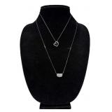 PAVE DIAMOND 'BEAN' PENDANT & DAMOND HEART PENDANT