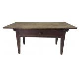 FINE ONE DRAWER WORK TABLE IN OLD RED WASH