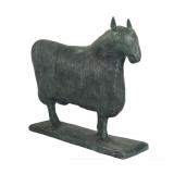 METAL SCULPTURE OF FULL BODIED SHEEP IN GREEN