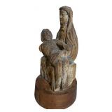 16TH OR 17THC. CARVED WOODEN CONTINENTAL PIETA