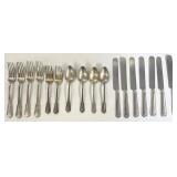 STERLING FLATWARE INC. 7 KNIVES, 4 DINNER FORKS,