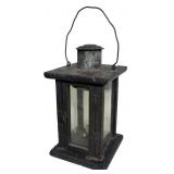 EARLY 19THC. CANDLE LANTERN IN TIN, GLASS & WOOD