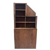 RED PAINTED CUPBOARD FROM UNDER THE STAIRS,