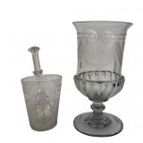 EARLY GLASS INC. BLOWN TODDY LIFTER, FLIP GLASS,