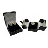 14KT GOLD & PEARL EARRINGS & RING W/ PEARLS