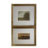 2 FRAMED LANDSCAPES, GOUACHE  ON PAPER, UNSIGNED