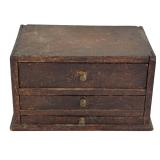 19THC. 3 DRAWER JEWELERS WORK BOX