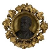 BRONZE BUST OF ALBERT, PRINCE CONSORT, IN A CARVED