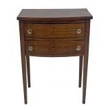 MAHOGANY BOW FRONT TWO DRAWER STAND