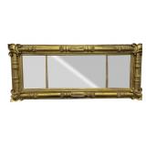ISAAC PLATT, NY CARVED GILTWOOD  OVERMANTLE MIRROR
