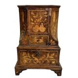 DUTCH INLAID WOODEN JARDINIERE WITH DRAWERS