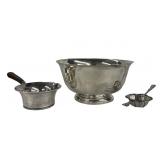 3 STERLING SILV TABLE ARTICLES, REVERE STYLE BOWL,