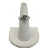 PRINCESS CUT 1.78 DIAMOND SET IN A WIDE PLATINUM