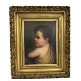 GEORGE HENRY HALL CHERUBIC CHILD PORTRAIT, DATED