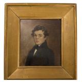 SMALL PORTRAIT OF A YOUNG MAN W/ ARTIST SKETCH