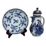 NANKING CHOCOLATE POT & CHINESE EXPORT BLUE &