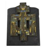 RUSSIAN 18THC. BRONZE & ENAMEL PLAQUE