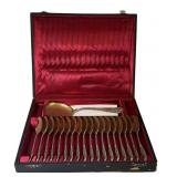 BOXED SET OF .800 FINE SILV SPOONS & SERVING SPOON