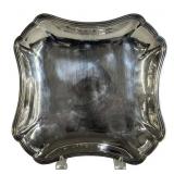 AMERICAN SILVER LOBED DISH, ARMORIAL COAT OF ARMS