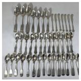 GROUP OF STERLING & COIN SILVER SPOONS & STERL.