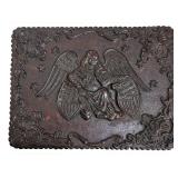 MID 19THC. AMERICAN GUTTA PERCHA PATRIOTIC BOX