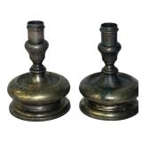 PR OF LATE 17TH/ EARLY 18THC CAPSTAN CANDLESTICKS