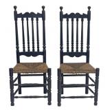 PR OF 19THC. BANNISTER BACK CHAIRS