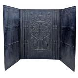19THC. 3 SECTION CAST IRON FIRE BACK / SURROUND