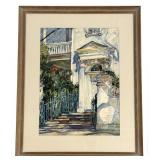 WATERCOLOR W. LESTER STEVENS "CHARLESTON DOORWAY"