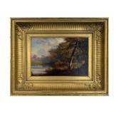 OIL / CANVAS H.J. CARMIENKE "AUTUMN LAKE SCENE "