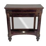 EXCEPTIONAL STENCIL DECORATED MAHOGANY PIER TABLE