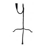 EARLY HAND FORGED IRON RUSH & CANDLE LAMP