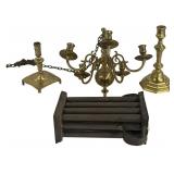 GROUP OF LIGHTING,  5 LIGHT CHANDELIER, 2 PERIOD