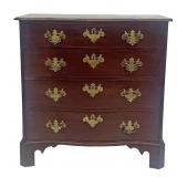 MAHOGANY 4 DR SERPENTINE FRONT CHEST