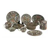 10 PCS. ROSE MEDALLION INC. CHESTNUT BASKET,TEAPOT