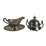 .900 FINE SILVER BUTTER DISH BY W & H, 15.9 TROY &