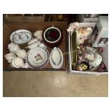 2 boxes of dishes and collectibles