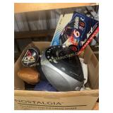 Box of electronics and collectibles